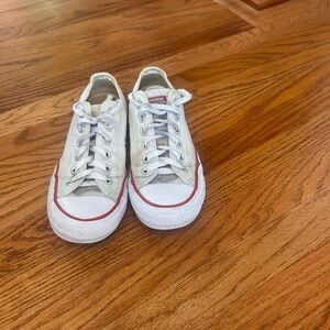 Converse Off-White Sneakers with Red Accents